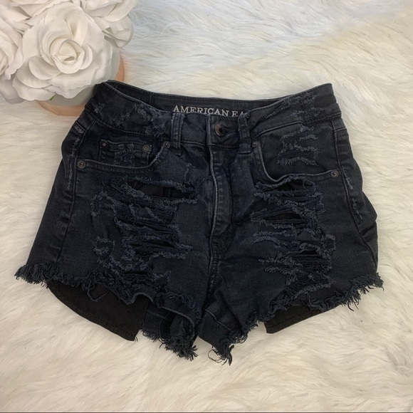 American Eagle Vintage High Rise Distressed Shorts - Picture 2 of 7